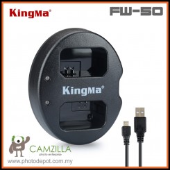 Kingma Dual USB Battery Charger for Sony NP-FW50 - A5000 A5100 A6000 A6300 A6500 A7 A7ii A7Rii A7Sii